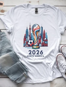 World Cup Shirt, USA World Cup Shirt, Soccer Fan Gift Shirt, Sports Apparel, Kids World Cup 2026 T-Shirt, Soccer Shirt, 2026 World Cup Tee - 白色 - 查看 1