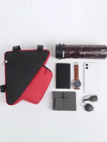 Adjustable Bicycle Triangle Frame Bag With Water Bottle Holder, Waterproof Mountain Bike Storage Pouch, Unisex Cycling Backpack For Road Bike, Travel Outdoor Sports Riding Accessory - Multicolor - View 10