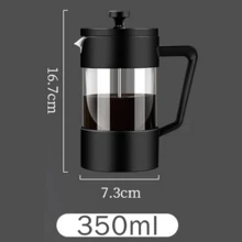 1个12盎司硼硅酸盐玻璃法式滤压咖啡壶，单杯咖啡壶，3杯容量，黑色咖啡壶。法式滤压咖啡过滤器。可用于冲泡茶和咖啡。法式滤压咖啡机。多功能茶和咖啡壶。法式滤压。可分离沉淀物，浓缩咖啡萃取器 - 黑色 - 查看 10
