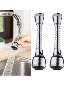 1/2个360°旋转水龙头起泡器，双模式高压节水水龙头延长杆，塑料防溅水龙头喷头附件，无需用电，浴室配件 - 彩色 - 查看 1