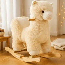 Mecedora De Peluche Montable Para Niños De Madera - Llama - Ver 4