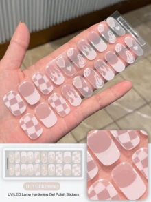 20片透明底胶美甲贴纸，沙龙品质，持久耐用，需配合UV灯使用，ES20跨境批发代发货，与红皮书美甲贴纸同款，美甲用品 - 杏色 - 查看 2