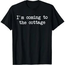 I'm Coming To The Cottage Romance Hockey Couple T-Shirt - 黑色3 - 查看 1