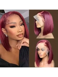 5x5 无胶蕾丝前假发，200% 密度巴西优质真发，预剪发际线，无需胶水，直发；4x4 真发混血女性假发，无需胶水 - SBUG - 查看 8