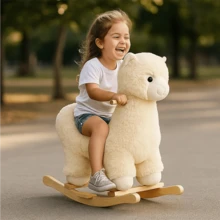 Mecedora De Peluche Montable Para Niños De Madera - Llama - Ver 5