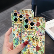 What Disney Character Patterned Phone Case Featuring Balloons And Party Hats Design. Compatible With IPhone 17, 16, 15, 14, 13, 12, And 11 Pro Models, With Shockproof Protection. Ideal Gift For Family, Friends, Birthdays, Spring Festival, Holidays, And Special Occasions. - 白色 - 查看 9