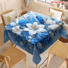 1/20 chiếc khăn trải bàn dệt bằng polyester họa tiết hoa màu xanh dương, thích hợp cho dã ngoại, cắm trại, đám cưới, sinh nhật, nhà hàng, nhà bếp tự phục vụ, trang trí nhà cửa mùa xuân. - Nhiều màu - Xem 8
