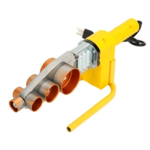 Soldadora termofusión PPR/PE 110V EE.UU., rápida y eficiente para tuberías plásticas, ideal para hogar y obras, fácil uso DIY, incluye 6 boquillas y tijera, fabricada en aleación aluminio y plástico resistente al calor, estructura estable y duradera, conexiones selladas herméticas, incl. máquina termofusión amarilla, cable 0.9m, 6 moldes grandes dorados, soporte amarillo, cuchilla, caja amarilla, 4 tornillos hexagonales y llave. - Tipo de Enchufe B USA (110-127V) - Ver 4