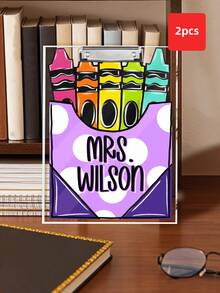 Quadro branco personalizado para professores (1-2 unidades), com nome do professor, material escolar e decoração de sala de aula para as festas de fim de ano, disponível em 3 tamanhos, presente ideal para professores iniciantes e veteranos, alunos e pais, especialmente indicado para o período de volta às aulas. - Multicolorido - Ver 15