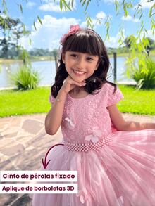 Young Girls Dresses - 乾枯玫瑰色 - 查看 2