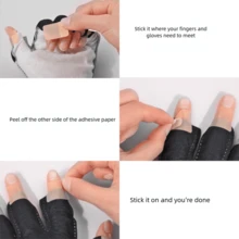 5双一次性美甲紫外线防护手套，有效防止灯管照射造成的指甲变黑损伤，露指设计不妨碍DIY美甲；用于美甲光疗，防止手部变黑。 - 黑色 - 查看 3