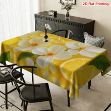 1/20 chiếc khăn trải bàn bằng polyester họa tiết hoa chanh màu vàng chủ đề mùa xuân, dệt thủ công, thích hợp cho dã ngoại, cắm trại, đám cưới, sinh nhật, nhà hàng tiệc buffet và trang trí nhà cửa. - Nhiều màu - Xem 11