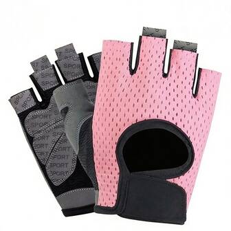 Guanti fitness a mezza dita unisex, adatti per palestra, yoga, ciclismo, campeggio all'aperto e allenamento, con funzione antiscivolo e anti-strappo