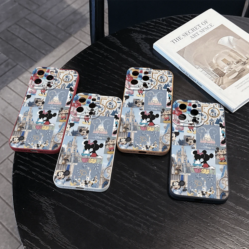 Disney Mickey Mouse Patterned Phone Case Featuring Cheerful Balloons And Iconic Castle Designs. Compatible With IPhone 17, 16, 15, 14, 13, 12, And 11 Pro Models. Made Of TPU With Shockproof Protection. A Delightful Gift For Family, Friends, Birthdays, Holidays, And Special Occasions. - Màu Đỏ Sâu - Xem 1