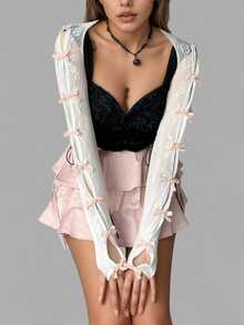 1pc Pink Lace Butterfly Shawl Sleeve, Suitable For Party And Wedding - Pink - View 6