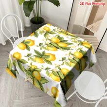 1/20pcs Lemon Floral Pattern Polyester Tablecloth, Woven, Spring Theme, Suitable For Outdoor Picnic, Camping, Wedding, Birthday, Restaurant Dining, Home Decor - Multicolor - View 11