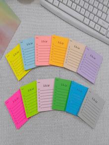 Random Color Striped Memo Pad - Cute Creative Memo Pad, Office Supplies, Tear-Off Memo, DIY Memo, Colorful Note-Taking, Portable, Easy To Use, Suitable For Students, Office, Home And School - Perfect As Party Favors, Holiday Gifts, Birthday Gifts And Back To School Gifts (Colors And Styles Random) - Multicolor - View 7