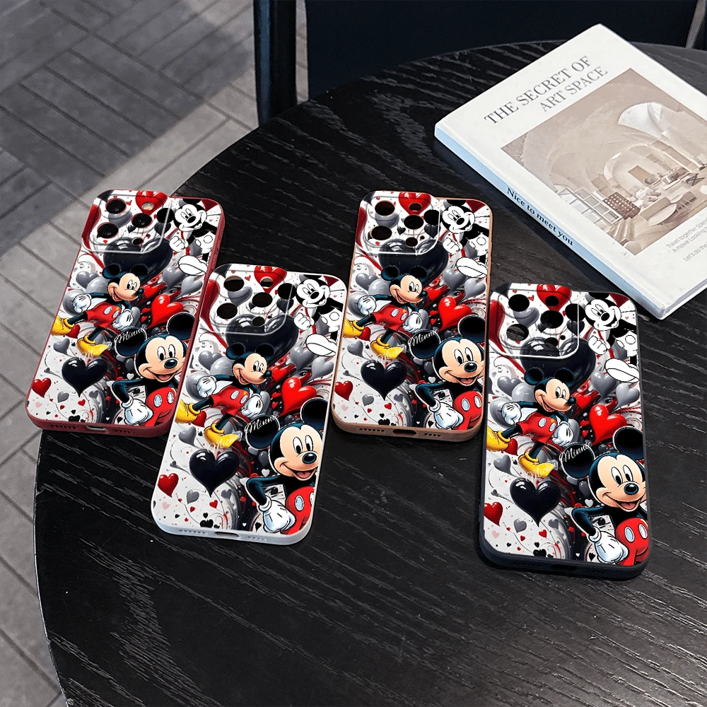 Disney What Mickey Mouse Patterned Phone Case With Hearts And Balloons Design Elements Compatible With IPhone 17, 16, 15, 14, 13, 12, And 11 Pro Models Made Of TPU With Shockproof Protection A Perfect Gift For Loved Ones And Special Occasions - 棕色 - 查看 1