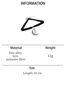 1件波西米亚复古哥特式镂空花卉新月星项链，适合女性佩戴，可用于度假、派对和日常佩戴。