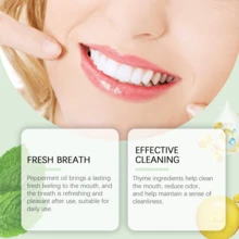 60 Piezas Granulos de Enjuague Bucal con Probióticos, Tabletas de Pasta Dental Sólida Portátiles, Limpieza Eficaz y Elimina Manchas, Ideal para Viajes - Menta - Ver 8