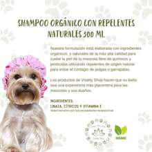 Shampoo Orgánico para mascotas equilibra glándulas sebáceas 300 Ml (Champú) Deja pelo suave y limpio - 300ml - Ver 2