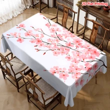 1/20pcs Tablecloth, Cherry Blossom Pattern, Spring Floral Design, Made Of Polyester Fabric, Woven, Suitable For Picnic, Camping, Wedding, Birthday, Buffet Restaurant, Home Decor - Multicolor - View 12
