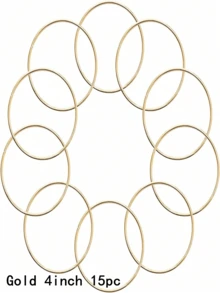 10/15pcs 2/3/4 Inch Metal Rings, For Handmade Crafts, Gold/Silver Round Rings, Floral Weaving Rings, Dreamcatcher Rings, Suitable For Christmas, Wedding Wreath Decor, Wall Hanging Crafts - Gold - View 14