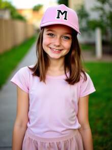 1pc 26 Letter Truck Cap, Fashionable And Versatile Mesh Breathable Sun Hat, Suitable For Daily Wear, Can Be Given As A Gift - Pink - View 2