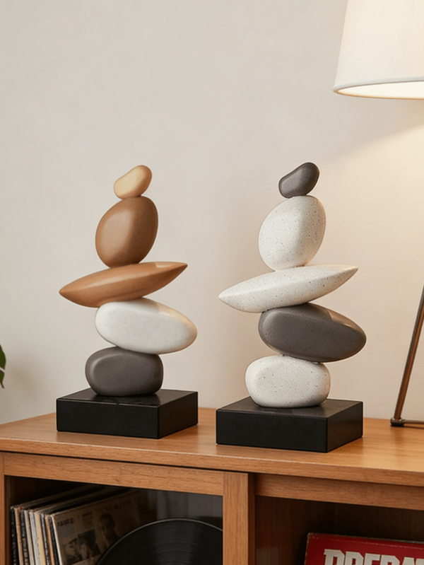 פסל מזל אחד לקישוט, מתאים לסלון, ארון טלוויזיה, לובי, משרד, חדר עבודה, שולחן כתיבה, יוצר אווירה יוקרתית, מתנה אידיאלית לחנוכת בית. פסל אבן חול דמוית זה בעל עיצוב ייחודי, ניתן להשתמש בו כעיצוב סלון, אביזר לשולחן קפה, פסל אבן שרף מודרני, קישוט מדף ספרים, גוון אפור ולבן, מסמל אושר, בריאות, כוח, מתנה נהדרת.