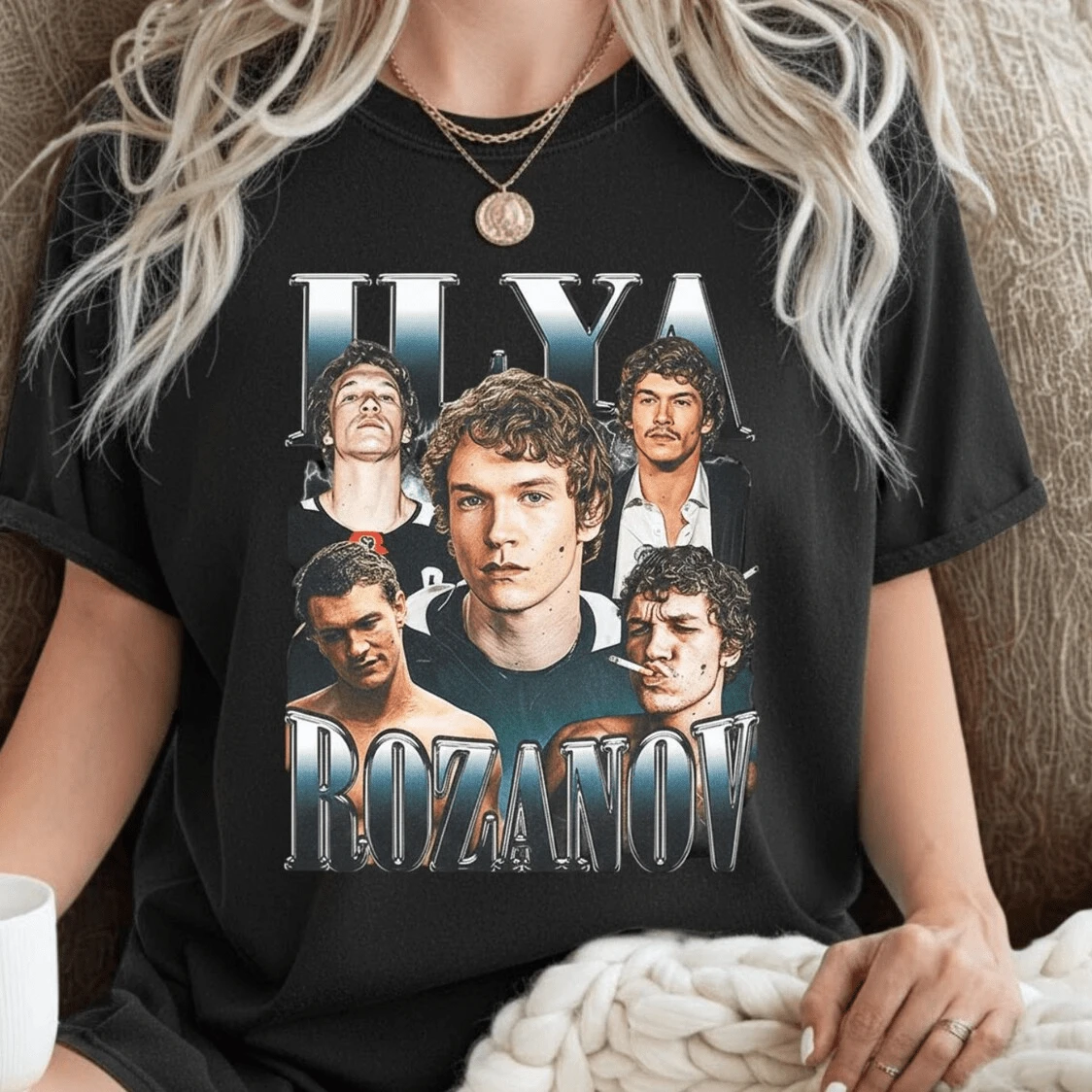 Ilya Rozanov Inspired Shirt  Vintage Style Tee  Unisex Retro Graphic T-Shirt  Hockey Fan Merch Top - 黑色 - 查看 1