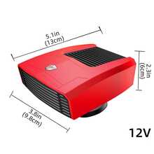 Portable 24/12V Car Heater, 2 In1 Fast Heating And Cooling Fan For Car Windshield Defogger Defroster, Plug-In Cigaerte Lighter Suitable For Vehicles Cars SUV - Red - View 2