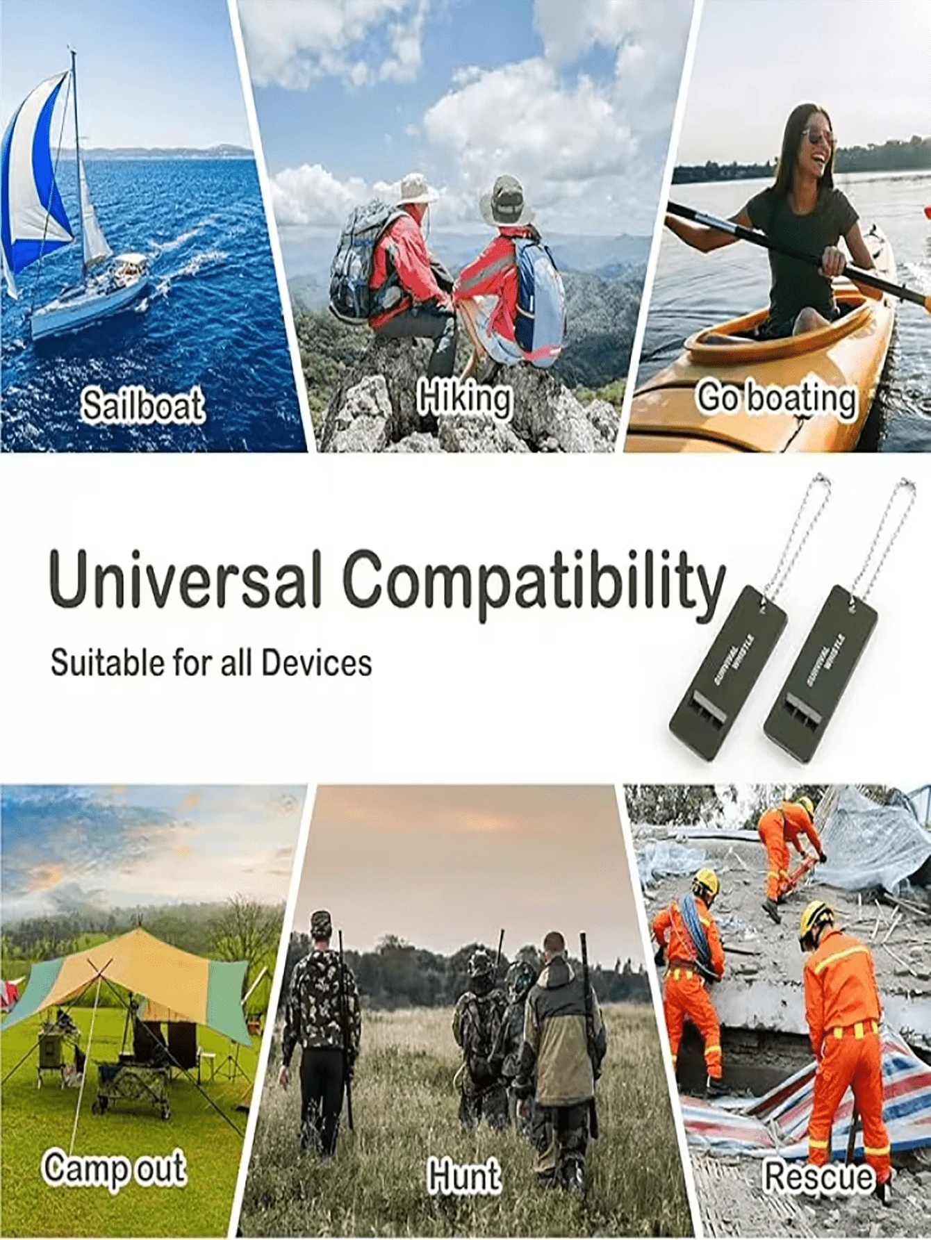 1pc Outdoor High-Frequency Tri Band Emergency Whistle, Safety Whistle, Loud Sound, Suitable For Outdoor Hiking, Camping, Emergency Bags - Ideal Christmas Gift For Men, Women, And Teenagers - Safety Alarm - Army Green - View 1