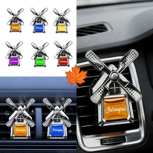 1个车载空调出风口精油香薰机，创意车载内饰装饰风扇空气清新剂，四叶风车造型，汽车配件，为您的爱车营造清新迷人的氛围，适用于汽车空气清新和家居除臭，多种香味可选，女士汽车配件 - A - 查看 1