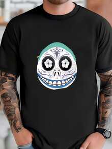 Mens Nightmare Before Christmas Sugar Skulls Print 24x36 Movie Style Poster T-Shirt - 黑色 - 查看 1