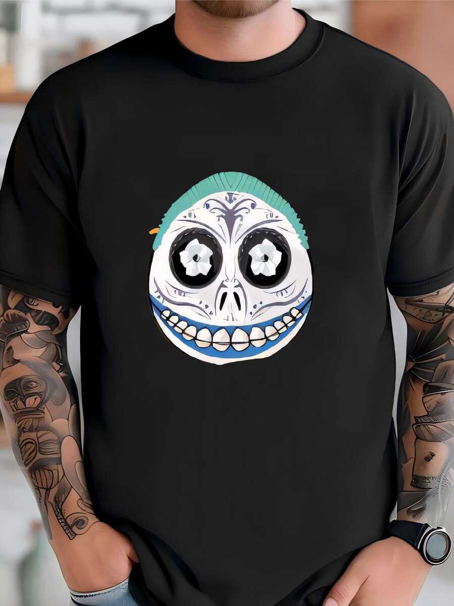 Mens Nightmare Before Christmas Sugar Skulls Print 24x36 Movie Style Poster T-Shirt - 黑色 - 查看 1