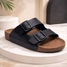 Unisex Adjustable  Sandal, Plain, Casual - màu đen - Xem 1