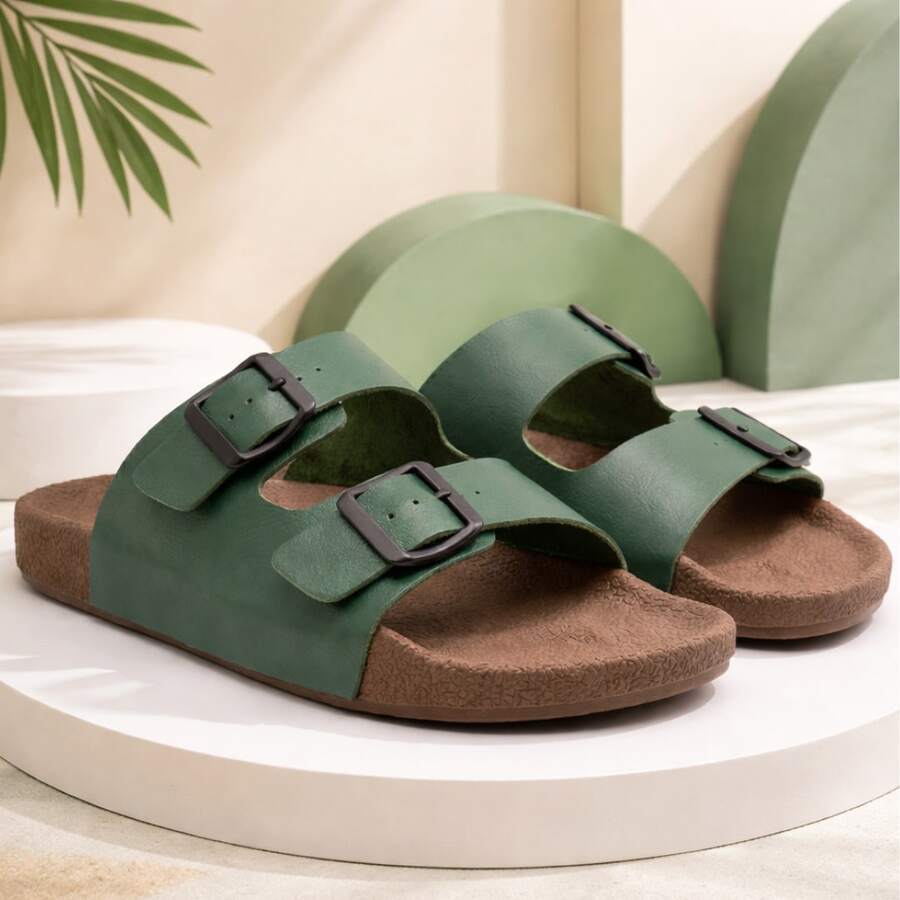 Unisex Adjustable Sandal, Plain, Casual - 綠色 - 查看 1