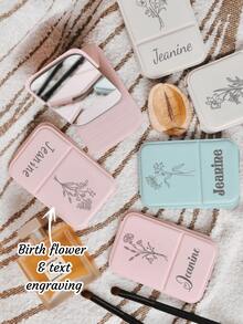 1Pc Custom Personalized Bridesmaid Makeup Mirror, Pocket Foldable Mirror,PU Leather Compact Mirror,Birth Flower Mirror,Bridesmaid Gifts, Bachelorette Party Favors,Travel Necessities, Ideal Gift For Women,Girlfriend,Mom,Friends,Daughter,Ideal For Christmas,Anniversary, Birthdays, Mother's Day,Valentine's Day, Bridal Showers,Weddings,New Year - Multi-color - Thickened Lenses - View 1