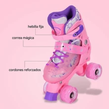 Adjustable 4-Wheel Transparent Skates With Light-Up Equipment - White - View 6