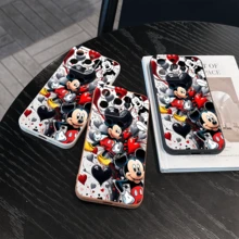 Disney What Mickey Mouse Patterned Phone Case With Hearts And Balloons Design Elements Compatible With IPhone 17, 16, 15, 14, 13, 12, And 11 Pro Models Made Of TPU With Shockproof Protection A Perfect Gift For Loved Ones And Special Occasions - 棕色 - 查看 4