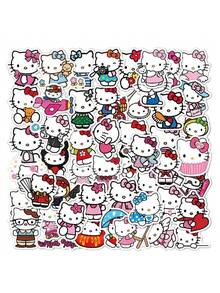 SANRIO 50/120张三丽鸥官方授权贴纸，可爱图案，高品质防水，、、、、系列PVC贴纸，办公标记标签，行李箱、电脑、手机、马克杯、水瓶、桌面装饰，DIY自粘贴纸，生日圣诞礼物，送给家人 - 彩色 - 查看 3
