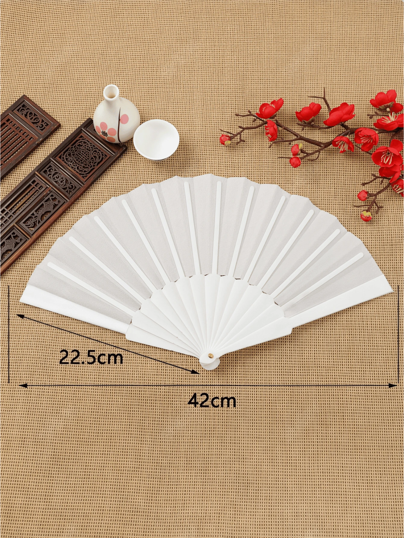Flat Hand Fan, Modern Foldable Fan, Suitable For Home Use - White - View 1
