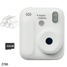 儿童即时打印相机，拍摄即印，益智拼图玩具，便携式旅行相机，带视频和音乐功能的数码自拍相机，3-12岁儿童的完美礼物 - 彩色 - 查看 12