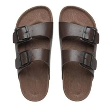 Unisex Adjustable  Sandal, Plain, Casual - Coffee Brown - View 3