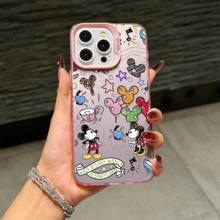 Disney Mickey Mouse Patterned Phone Case Featuring Colorful Balloons And Attractions. Compatible With IPhone 17, 16, 15, 14, 13, 12, And 11 Pro Models. Made Of TPU, With Shockproof Protection. A Perfect Gift For Family, Friends, Birthdays, Holidays, And Special Occasions Like Valentine's Day. - 粉色 - 查看 2