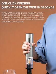 6-In-1 Electric Automatic Rechargeable Bottle Opener, Includes Bottle Opener, Vacuum Stopper, Wine Aerator, Capsule Cutter, Display Stand And USB Charging Cable, Silver - Multicolor - View 7