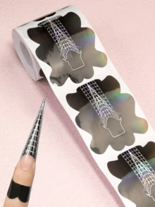 SAUA 100 miếng móng giả vuông màu đen, thích hợp cho móng giả acrylic UV hình chữ C, bộ dụng cụ dán hướng dẫn nối móng, dụng cụ làm móng, dụng cụ làm móng, dụng cụ làm móng cho mùa tựu trường, nghệ thuật làm móng, dụng cụ làm móng, móng giả dán. - Nhiều màu - Xem 5