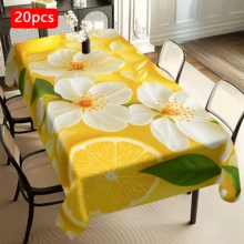 1/20 chiếc khăn trải bàn bằng polyester họa tiết hoa chanh màu vàng chủ đề mùa xuân, dệt thủ công, thích hợp cho dã ngoại, cắm trại, đám cưới, sinh nhật, nhà hàng tiệc buffet và trang trí nhà cửa. - Nhiều màu - Xem 13