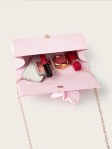 REMANLAND Women's Butterfly Decor Evening Clutch, Women's Butterfly Handbag, Satin Handbag, Wedding Party Bag, Creative Gift - Baby Pink - View 6