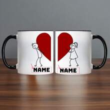 Personalized Mug, Couple Mugs, Valentine's Day, Newlyweds, Valentine's Day, New Year, Suitable For Gifting To Dad, Mom, Friends And Colleagues, New Year Gift, Wedding Gift, Gift, Romantic Design, Handmade Gift Commemorative Cup, Friend's Gift, Married Couple, Men's Gift, Women's Gift, Valentine's Day Gift, Ideal Gift For Him On Valentine's Day